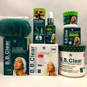 B.B Clear Cleanser and Exfoliant Skincare Set 4pcs